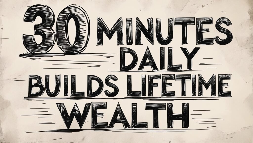 30 minutes daily builds lifetime wealth Visualize this text