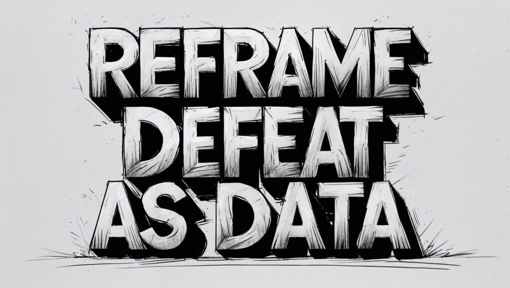 Reframe defeat as data Visualize this text