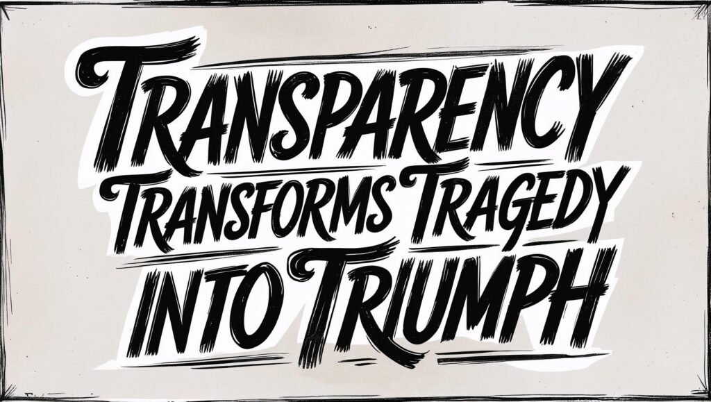 Transparency transforms tragedy into triumph Visualize this text