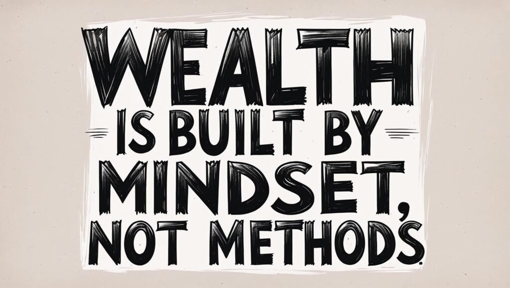Wealth is built by mindset not methods Visualize this text