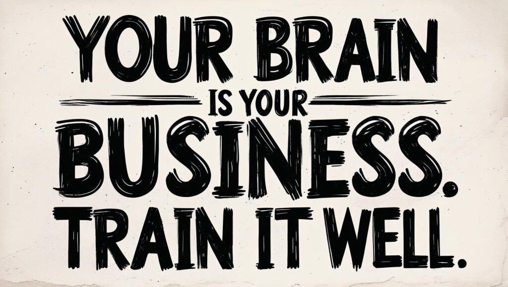 Your brain is your business. Train it well Visualize this text. just text